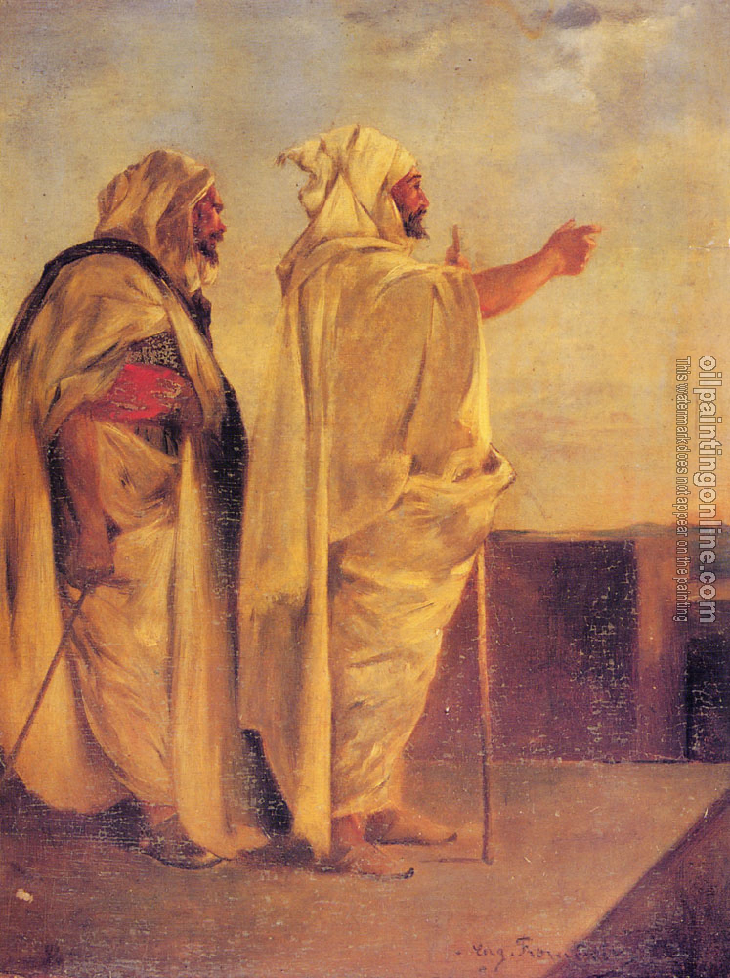 Eugene Fromentin - Two Arabs On A Terrace